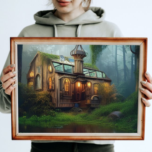 Poster Workshop sobre o rio | Arte Digital Steampunk (Criador carregado)