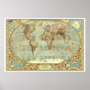 Poster " World: 2014/today - Beautiful Ice Age MAP ...