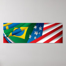 World Flags Poster, EUA, Brasil e Mais