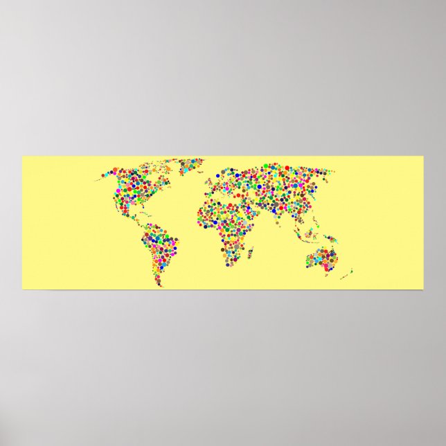 Poster World Map in Fog Filter (Frente)