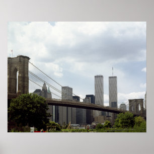 Póster World Trade Center, ponte de Brooklyn, New York