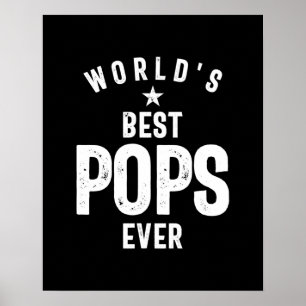 Poster World's Best Pops Ever Father Grandfather Gift