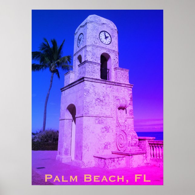 Poster Worth Avenue Clock Tower - Palm Beach, FL (Frente)