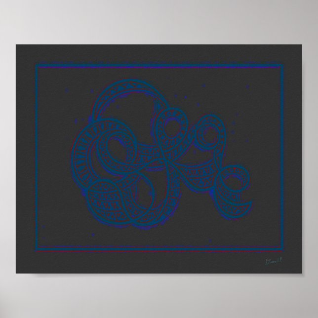 Poster "Wow versão abstrata 99" download ou pôster (Frente)