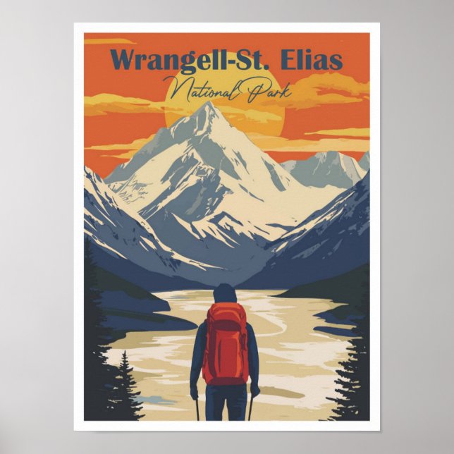 Poster Wrangell Rua Elias Alaska Viagem (Frente)