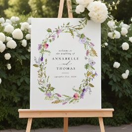 Poster Wreath Wreath Greenery Sinal de Casamento