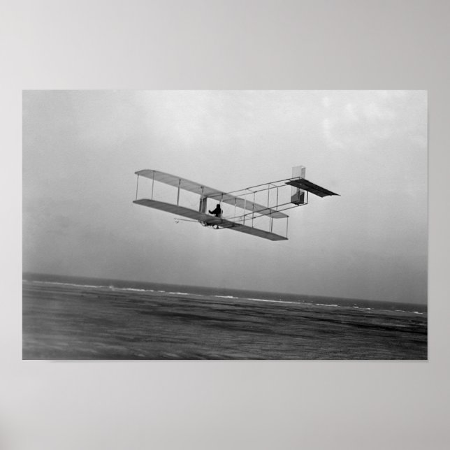 Poster Wright Brothers Glider Em Voo - Gatinho Hawk (Frente)