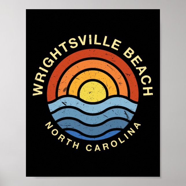 Poster Wright tsville Beach North Carolina Nc Summer Wilm (Frente)