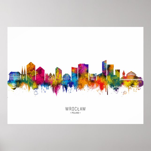 Poster Wrocław Poland Skyline (Frente)