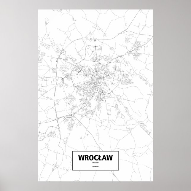 Poster Wrocław, Polônia (preto no branco) (Frente)