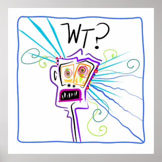 Poster WT? O QUE? EMOJI Meemogie