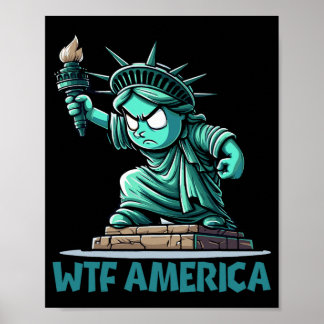 Poster Wtf América Anti-Trump Política E Democracia