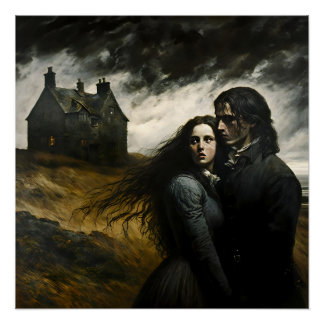 Póster Wuthering Heights, Emily Bronte Gothic Literatura