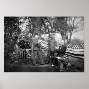 Póster WW1 confecção de malhas patriótica, 1910s