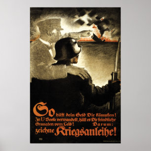 Poster Ww1 da Alemanha obrigações de guerra propaganda po