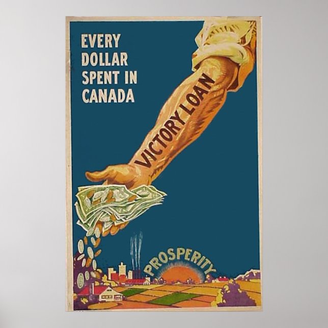 Póster WW1 Patriótico Canadense Canada Prosperity Arm (Frente)