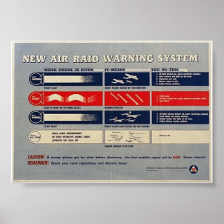 Póster WW2 "Air Raid Warsystem" - Segurança Interna