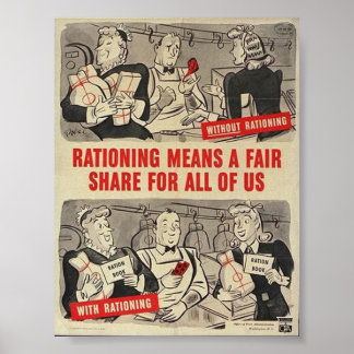 Poster WW2 Americano - "Rationing..."