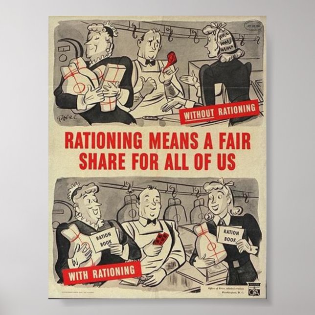 Poster WW2 Americano - "Rationing..." (Frente)