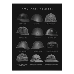 Póster WW2 - Axis Helmets
