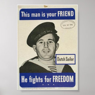 Poster WW2 Dutch Sailor parece BEBADO!