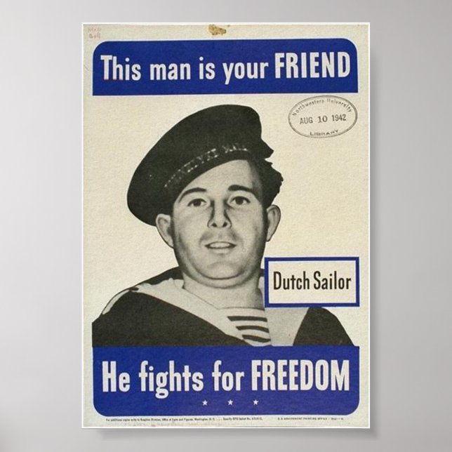 Poster WW2 Dutch Sailor parece BEBADO! (Frente)