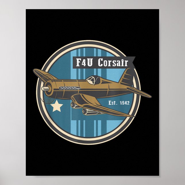 Poster Ww2 Warplane F4u Corsair A Transportadora De Aeron (Frente)