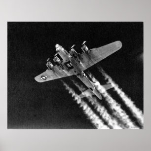 Póster WWII B-17 em vôo