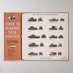 Poster WWII Identifica Tanques Pesados e Artilharia