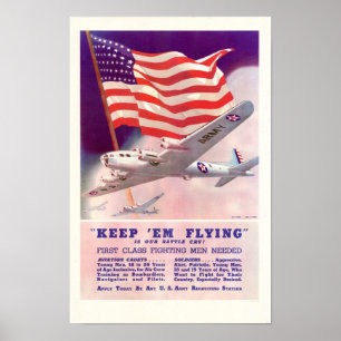 Poster WWII Mantenha-Os Voando