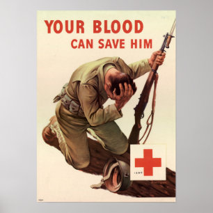 Poster WWII Seu Sangue Pode Salvá-Lo