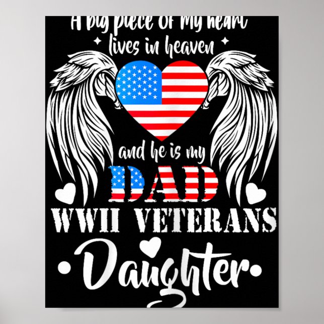 Poster Wwii Veterans Daught Gift Lembrança Pai Vetera (Frente)