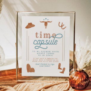 Poster WYNONA Burnt Orange Blue Cowboy Cápsula