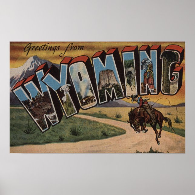 Poster Wyoming (Cowboy)Letra Grande CenasWyoming (Frente)