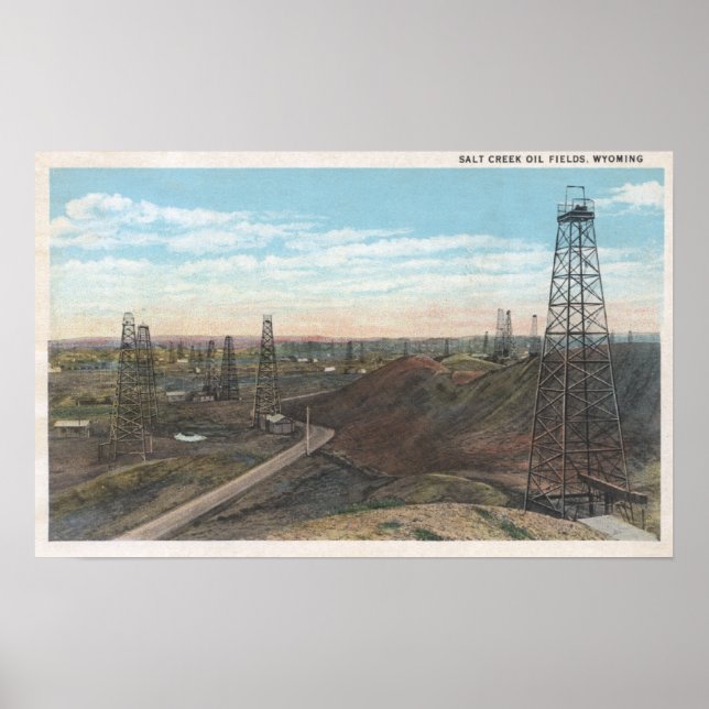 Poster Wyoming Salt Creek Old Fields SceneWyoming (Frente)