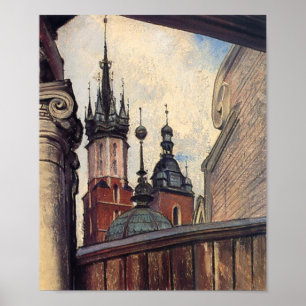 Poster Wyspianski, as torres da Igreja de St Mary, 1905