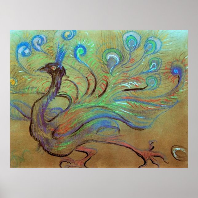 Póster Wyspianski, Peacock, 1897 (Frente)