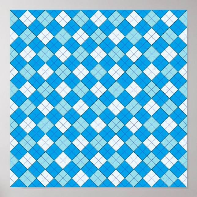 Poster Xadrez azul (Frente)