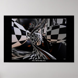 Póster Xadrez com Timothy Leary