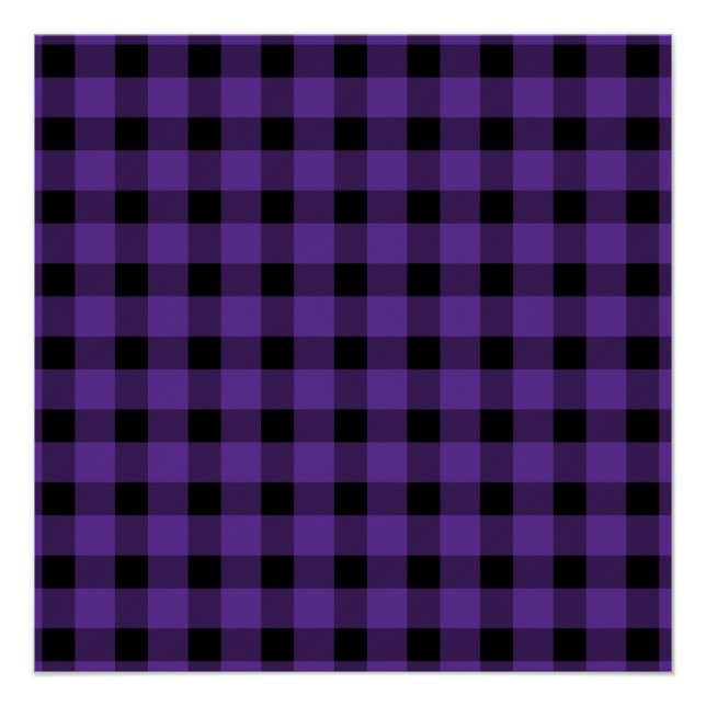 Póster Xadrez de Lumberjack do País de Buffalo Roxo (Frente)