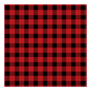 Póster Xadrez de Lumberjack do País de Buffalo Vermelho