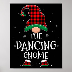 Poster Xadrez de Natal da Família Gnomo Xmas Dançante