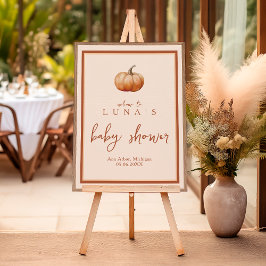 Poster Xadrez de outono Um Chá de fraldas de abóbora bem-