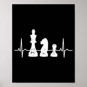 Poster Xadrez do Batimento Cardíaco - Presentes de Peões 