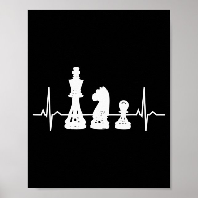 Poster Xadrez do Batimento Cardíaco - Presentes de Peões  (Frente)