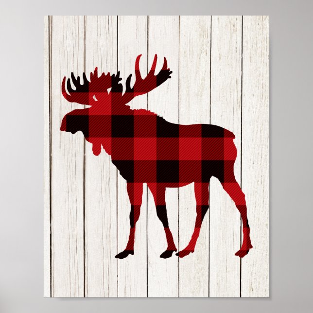 Poster Xadrez Moose Art Natal Decado Festa Lumberjack (Frente)
