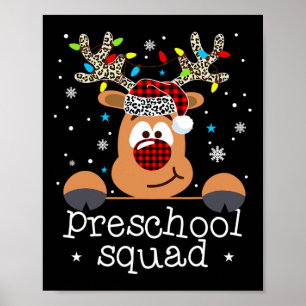 Poster Xadrez pré-escolar, renas santa, professor de chap