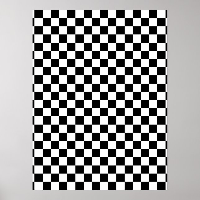 Póster Xadrez Preto e Branco (Frente)