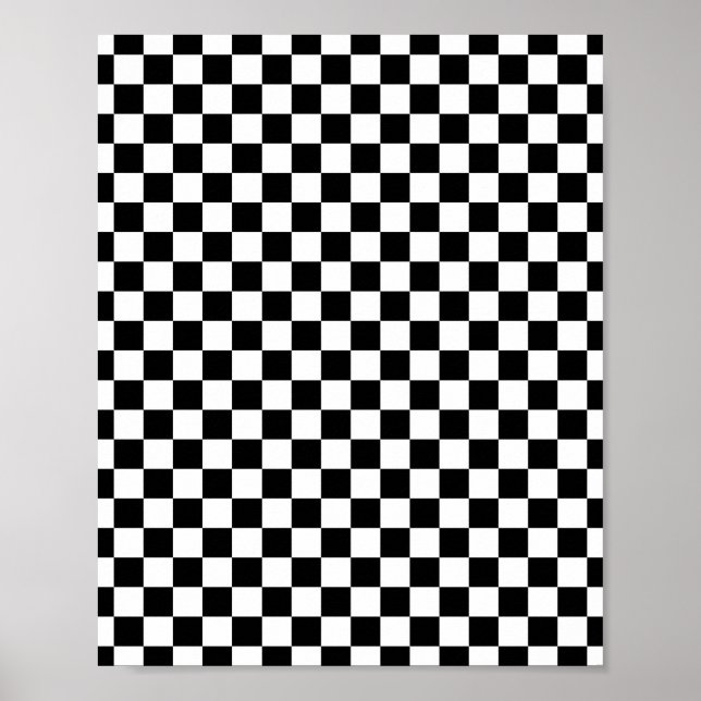Póster Xadrez Preto e Branco (Frente)
