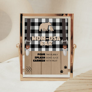 Poster Xadrez russa Chá de fraldas de Lumberjack Mãe Bar